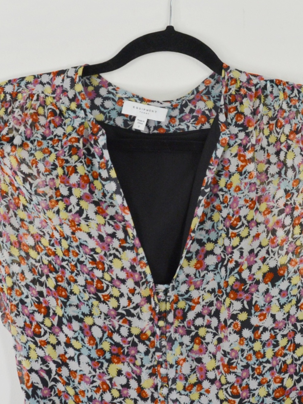 Equipment Danette Floral Print Silk Georgette Frilly Mini Dress - Picture 7 of 7
